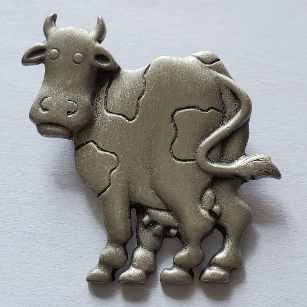 Pewter Cow Pin